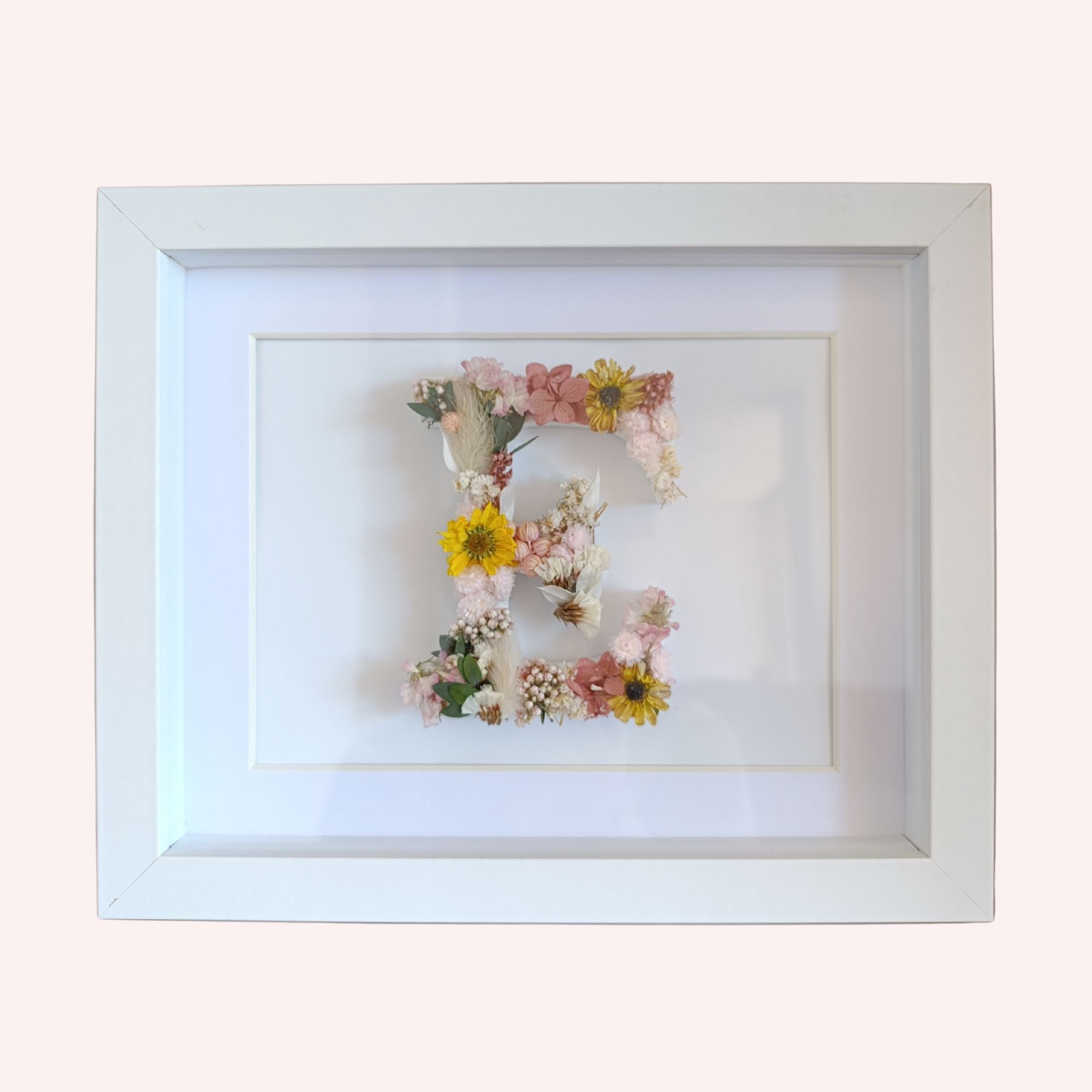 Cuadro con letra floral
